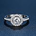 Rurah Women 925 Sterling Silver Halo Rings Promise Engagement Rings Zircon Wedding Ring,7#