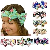 DZT1968® Baby Girl Floral Bowknot Wide Turban Headband Head Wrap Hair Band