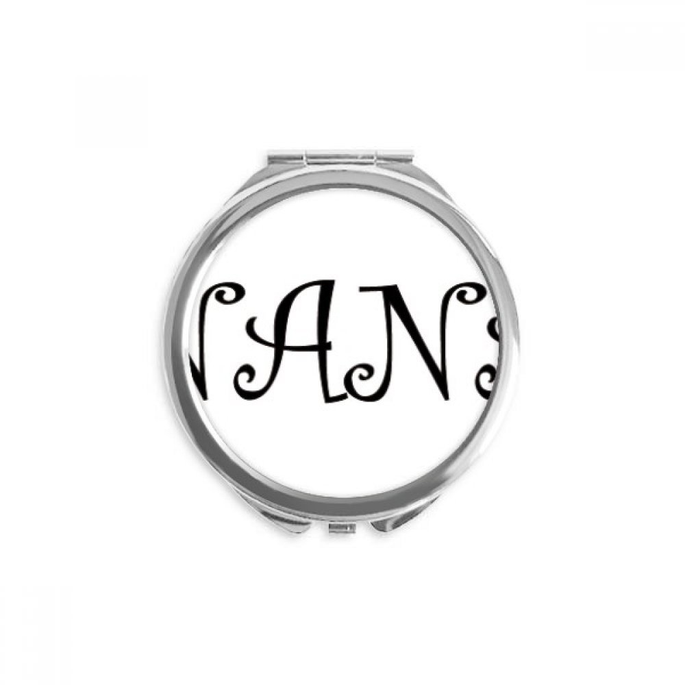 Grandma Letters Nana Present Pattern Hand Compact Mirror Round Portable Pocket Glass