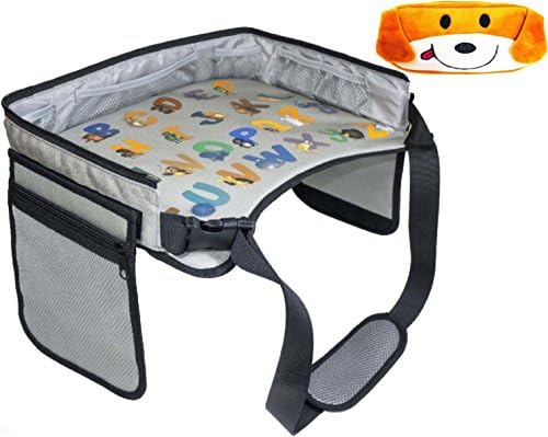 Travel Tray for Kids by Fraguta - Snack and Activity Lap Seat Tray for Children's &amp; Toddlers with GIFT Pencil Case and Ebook - Reinforced Base - Suitable for Traveling by Car, Airplane, Train