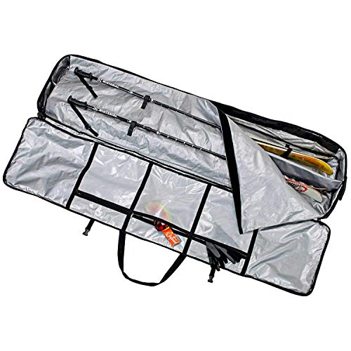 Winterial Rolling Double Ski Bag Travel Bag with 5 Storage Compartments