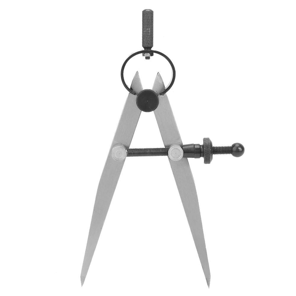 Hztyyier Compasses Dividers 4 inch Adjustable Leather compasses Lockable Steel Divider Wing Creaser DIY Leathercraft Rotating Line Dividers Tool