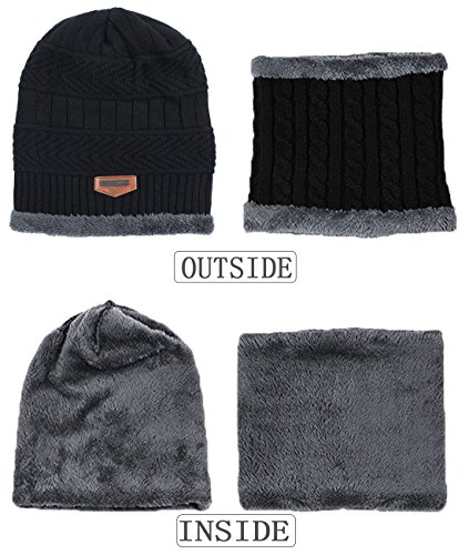 image for T WILKER Beanie Hat Scarf and Touchscreen Gloves Set for Men & Women S