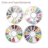 Iebeauty Set of 5 Wheels nail Art Kit Set -DIY Nail Deacal Sticker Decoration Manicure Nail Art Tip Design Wheel(Randomly Color and Type.)
