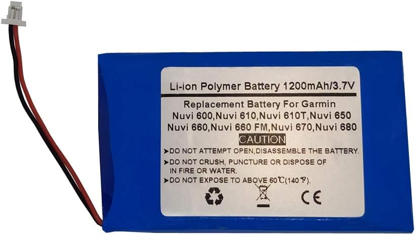 STARNOVO 3.7V 1200mAh Replace GPS Navigator Battery for Garmin Nuvi 600, Nuvi 610, Nuvi 610T, Nuvi 650, Nuvi 660, Nuvi 660 FM