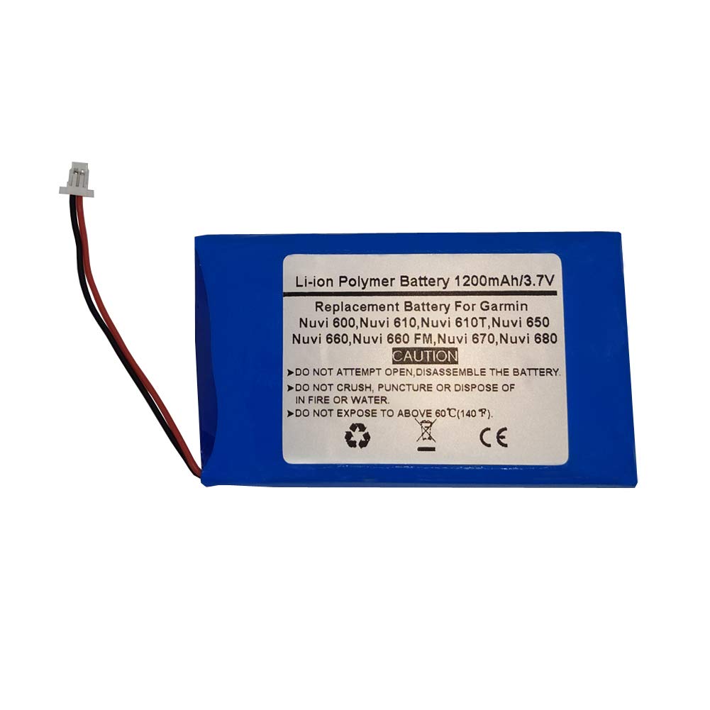 STARNOVO 3.7V 1200mAh Replace GPS Navigator Battery for Garmin Nuvi 600, Nuvi 610, Nuvi 610T, Nuvi 650, Nuvi 660, Nuvi 660 FM, Nuvi 670, Nuvi 680，CS-IQN600SL, 361-00019-02, D25292-0000
