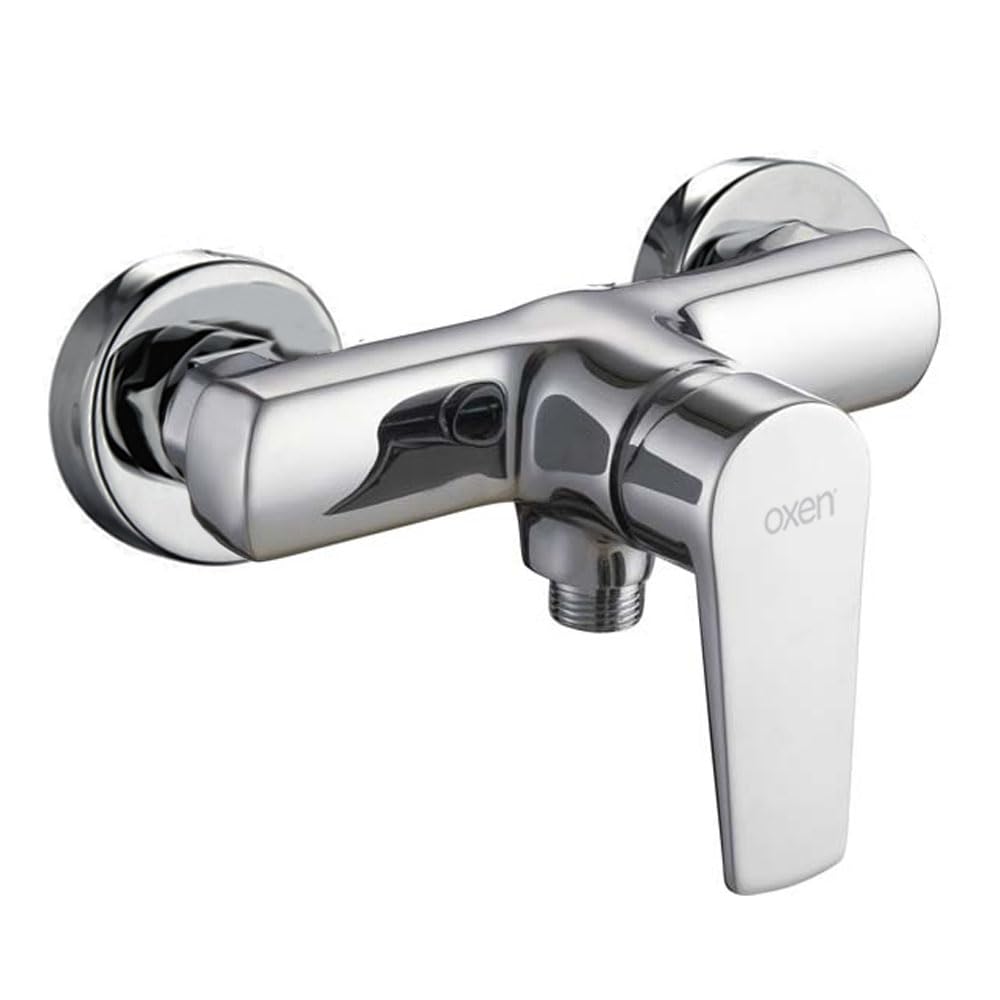 Kibath 447451 FU Mixer Tap Made from Brass with Shiny Chrome Finish. Includes Trims, Flexo, Bracket and Shower Handle