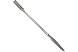 Lab Micro Spoon Scoop Flat Double Ended Spatula, Stainless Steel (Tapered/Scoop END 7")