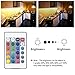 LUNSY RGB Puck Light, Color Changing Under Cabinet Lighting, Wireless Under Counter Shelf RGBW Closet Lighting for Bedroom Hallway Cabinet Wardrobe, 16 Colors, 4 Modes - 6 Pack