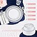 80 Disposable Plastic Plates | Durable White China Like Dinnerware | 160 Upscale Collection Plastic Silverware Set | Excellent for Weddings, Fine Dining, & Birthday Parties | White (240 Ct)