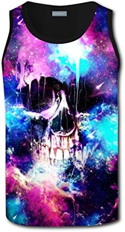 Galaxy Skull Gentleman Tank Vest Sleeveless Tee Tshirts for Mens L