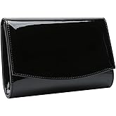 CHARMING TAILOR Patent Leather Flap Clutch Classic Elegant Evening Bag Chic Dress Purse