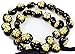 XGATML K-Musculo Hawaiian Kukui Nut Leis Beads Necklaces with Hand Painted Flower Adjustable 32 inches Lei for Men and Women (Yellow Flower)