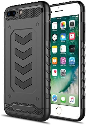 Tosangn iPhone 8 Plus Case, Slip-Proof Rugged Bumper, Anti-Scratches, Fingerprints, Shock Absorbing Bumper Soft TPU Inner Hard PC Back, Cover for iPhone 7 Plus