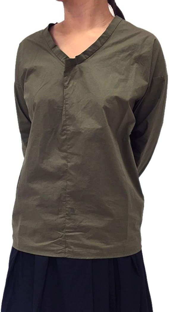 Amazon シャツ レディースシャツ ブラウス トップス タイプライターシャツ M カーキ シャツ ブラウス 通販