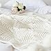 ZHIMIAN Beige Pompoms Fringe Throw Blanket 51