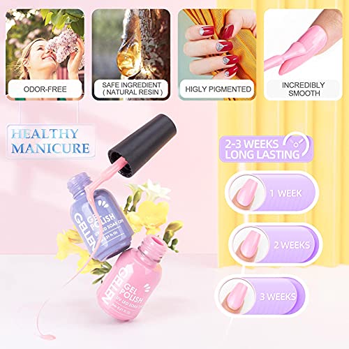 Gellen 36 Colors Gel Nail Polish Kit With No Wipe Top&Base Coat Matte
