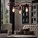Lixada 3 Arms E26/E27 Hanging Metal Wheels Ceiling Pendant Light Vintage Industrial Retro Country Style Chandelier Dining Hall Restaurant Bar Cafe Lighting Use(No bulbs provided)