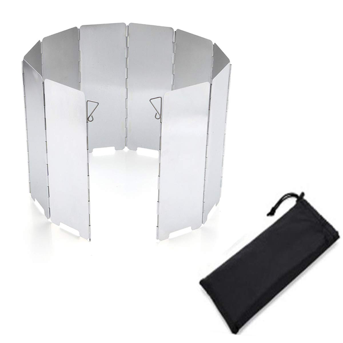 DUTTY 10 Plate Foldable Gas Stove Wind Shield Outdoor Windproof Screen Aluminium Alloy Picnic Stove Windshield Camping Cooking