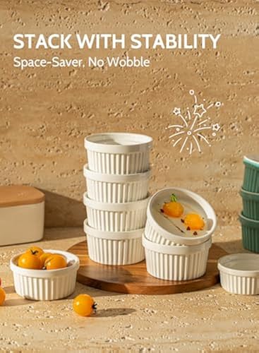 Sweese Mini Ramekins oz, Porcelain Dipping Sauce Cups, Tiny Ramekins  Dip Bowl Porcelain Souffle Dish, Smal