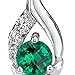 Peora Simulated Emerald Stud Earrings for Women 925 Sterling Silver, 1 Carat total Round Shape 5mm, Friction Backs, Green Earrings, May Birthstone
