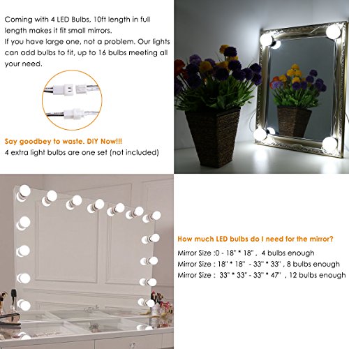 Hollywood style lighted makeup vanity mirror led light kit, green…