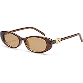Appassal Retro Oval Sunglasses for Women with Small Faces, Vintage Cat-Eye Sun Glasses with Gold Accents AP3754