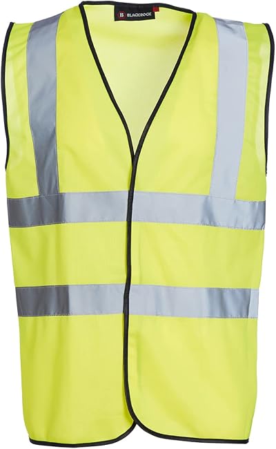 Blackrock Hi-Vis Safety Vest Yellow 2 Bands Braces EN20471 Medium Workwear