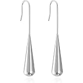 BG&WLing Gold Drop Earrings for Women, 18k Gold Plated Stainless Steel Teardrop Earrings, Minimalist Elegant Gold Dangle Earrings, Trendy Jewelry Gifts for Her