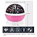 Star Night Light, Color Change Romantic 360 Degree LED Rotation Star Sky Projection Night Light Toy Table Lamp For Children Adult Bedroom (pink)