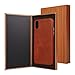 TOOVREN Protective Phone Xs Max Case Genuine Leather Ultra Slim Vintage Designer Shell Back Cover for Apple Phone Xs Max 6.5’’ (2018) Brown