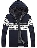 Lentta Men's Casual Slim Fit Full Zip up Fleece Lined Hooded Cardigan Sweaters W Pockets