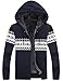 Lentta Men's Casual Slim Fit Full Zip Up Fleece Lined Hooded Cardigan Sweaters W Pockets