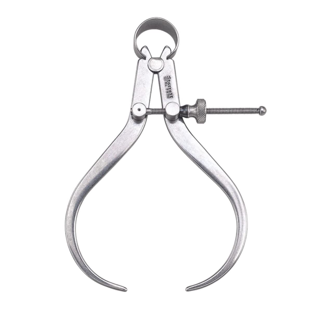 Starrett 79A-4 Solid Nut Outside Spring Calliper, Steel, Flat Leg, 0-4" Range