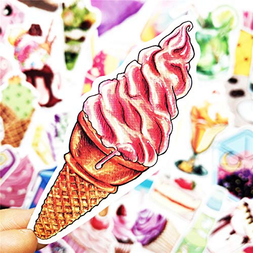 70pcs Lovely Pink Girl Summer Ice Cream Cold Drink Stickers Laptop Car Bicycle Suitcase Computer Water Bottle Mobile Phone Stickers Decals (Pink ice Cream)