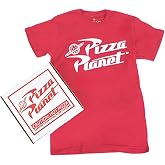 Toy Story Pizza Planet Shirt and Delivery Box Costume Set - Mens Toy Story T-Shirt, Red