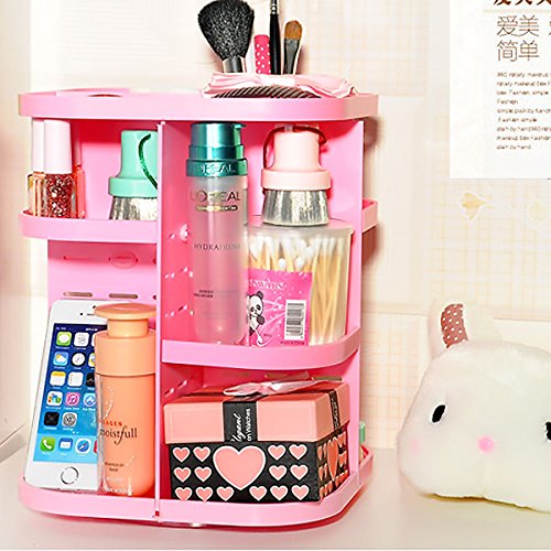 Rotating Makeup Organizer, Korean Style Tabletop Multi Function Large