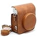 CAIUL Vintage Camera Carrying Case Compatible with Fujifilm Instax Mini 90 Case, Brown