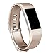 Amzpas 3 Pack Bands Compatible with Charge 2 Bands Small Large Soft Sport Replacement Accessories Wristbands for Women Men (Blush Pink/Champagne/Gray, Small)