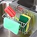 iPEGTOP Sink Sponge Holder, Stainless Steel In Sink Caddy Organizer Utensil Holder Organizer Brush Soap Dish washing Liquid Drainer Rack, Rustproof Stainless Steel for Kitchen