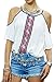 Women Spaghetti Strap White Off Shoulder Short Sleeve Shirt Top