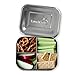 LunchBots Medium Quad Snack Container - Divided Stainless Steel Food Container - Four Sections for Finger Foods On the Go - Eco-Friendly, Dishwasher Safe - Stainless Lid - Stainless Steel