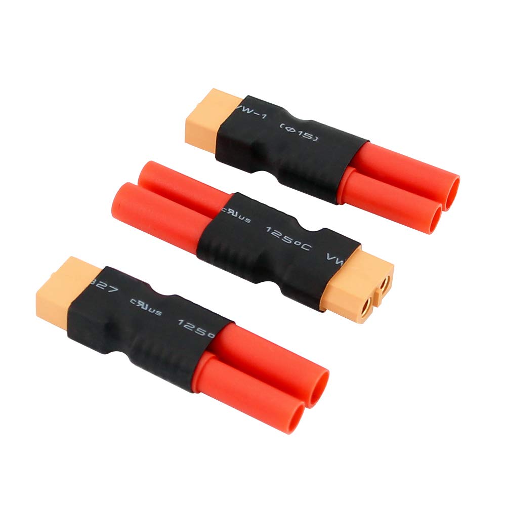 BDHI 3pcs No Wires Adapter: XT60 Female to HXT 4MM Male w/Housing Adapter for Turnigy/Gens Ace(BDHI-04)