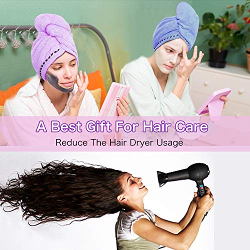 image for 2 Pack Bigger Plus Size Hair Towel Wrap Turban Microfiber Drying Bath 