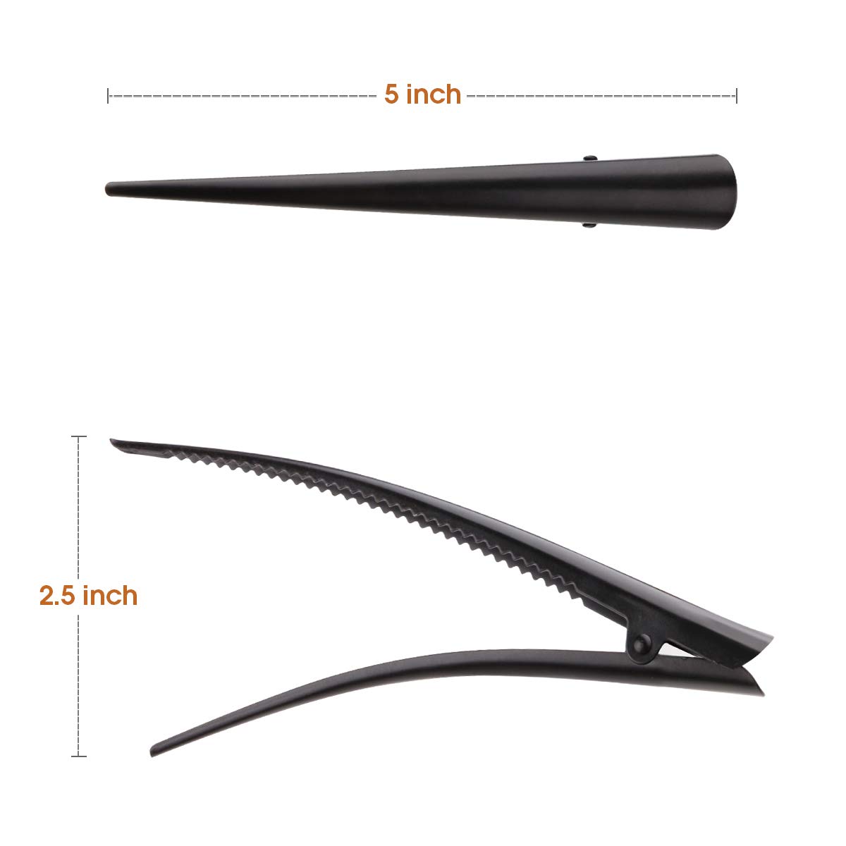 Large Alligator Hair Clips for Styling Salon Sectioning, GLAMFIELDS 5 inch Rust-Proof Durable Non-Slip Duckbill Metal Clips for Women Thick and Thin Hair (6 Pack) Black : Beauty