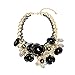 Zhenhui Women Bib Statement Chunky Necklace Gold Chain Crystal Flower Statement Necklace Charm Pendant Necklace,Big Chunky Choker Jewelry for Clothing(Black)