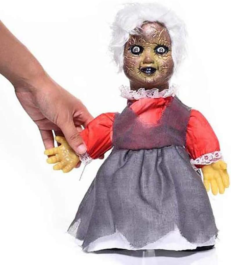 Queta Weird doll Halloween ghost accessories voice electric ghost doll toys horror Halloween haunted house decoration party Suppies