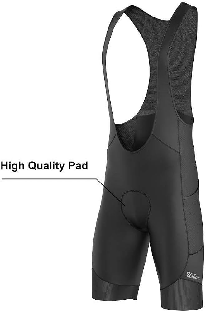 Urban Cycling Apparel Men's MTB Bib Shorts, with 4 Pockets: Clothing
