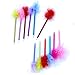 Dazzling Toys Cute Feather Pen – Pack Of 12 Fancy Multicolor Quill Pens, Black Ballpoint Pens With Feathers Top, Calligraphy Accessories, Stationary, School & Office Decor, Aesthetic Gift For Wedding