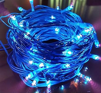 The Purple Tree Blue LED String Light for Diwali, Christmas and Weddings (Pack of 10, 5 Meter) Decorative LED Lights, Diwali Lights, Christmas Lights, Indian LED Lights